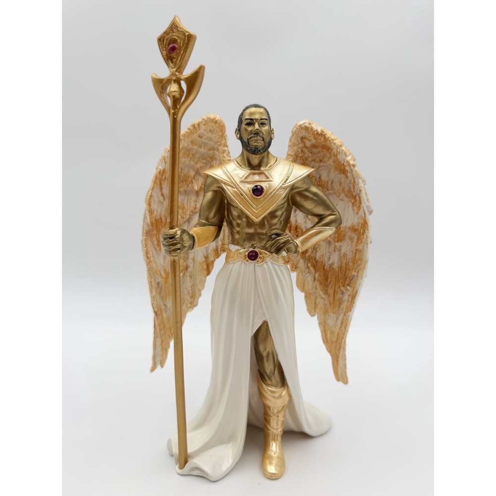 Hamilton Collection Strength of the Ruby Black Guardian Angel Figurine COA